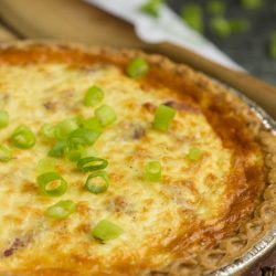 This easy breakfast quiche uses a prepared pie crust for convenience that's perfect for brunch.  Bacon Havarti Quiche Recipe is a delicious combination of eggs, Havarti cheese, bacon, fresh herbs, all cradled in a delicious thin pie crust!