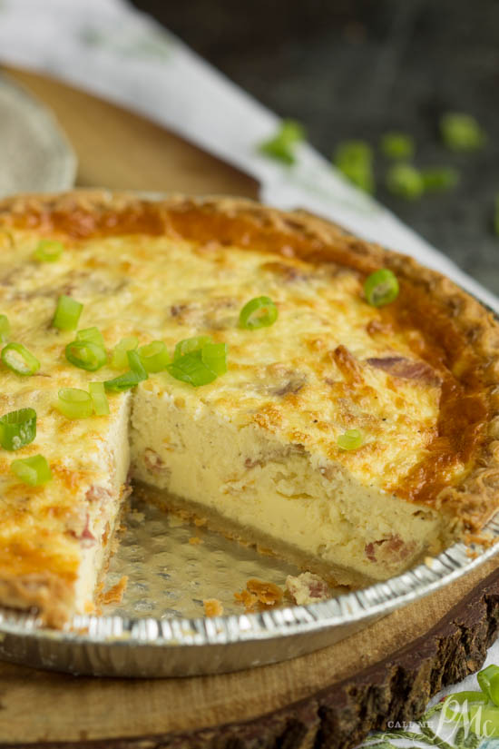 This easy breakfast quiche uses a prepared pie crust for convenience that's perfect for brunch.ย Bacon Havarti Quiche Recipe is a delicious combination of eggs, Havarti cheese, bacon, fresh herbs, all cradled in a delicious thin pie crust! Bacon Havarti Quiche