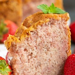 Real Fruit Strawberry Buttermilk Pound Cake (No Jello or Kool-Aid)