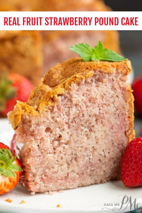 Real Fruit Strawberry Buttermilk Pound Cake (No Jello or Kool-Aid)