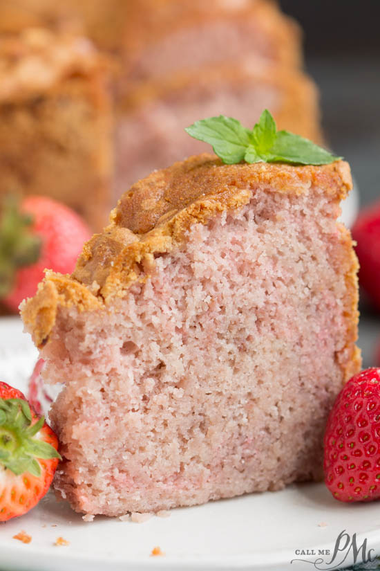 Fresh Strawberry Buttermilk Pound Cake 