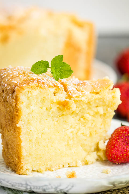 Award-winning Mascarpone Pound Cake is a dense, buttery, and moist pound cake recipe with a fine, tender crumb and a brown, crusty outside and top. Slice of Cake