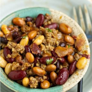   Bourbon Bacon and Sausage 'Baked' Beans