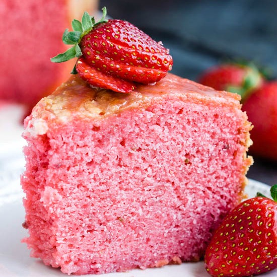 Melt in your Mouth Strawberry Buttermilk Pound Cake is simply amazing. The intense strawberry flavor and ultra-moist cake make a winning combination.