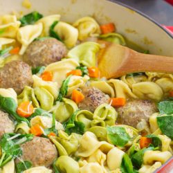 Skinny Turkey Meatball Tortellini Soup