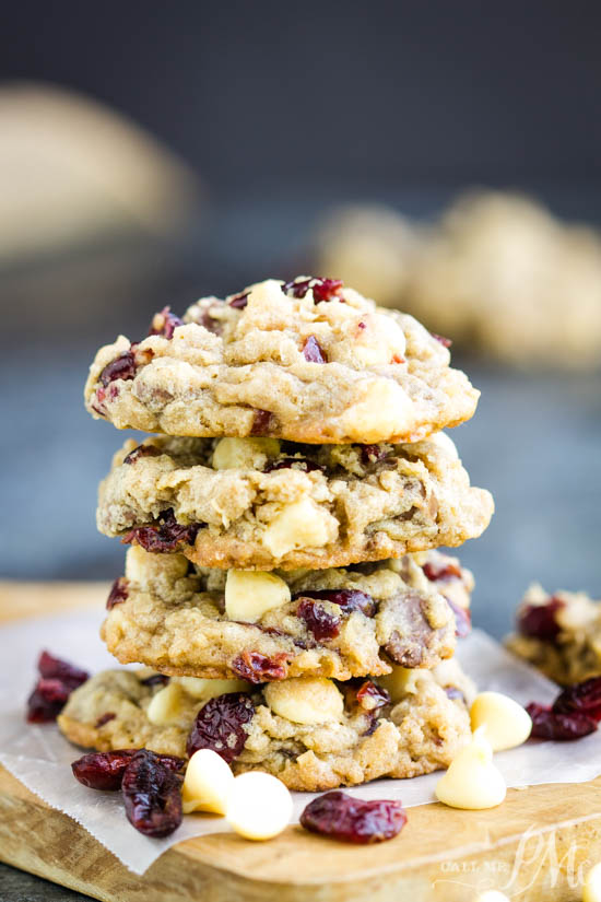 Big bakery-style cookies, Texas Ranger Cookies with Cranberries, has the flavor of the season. These melt-in-your-mouth cookies are super easy to make and insanely delicious!