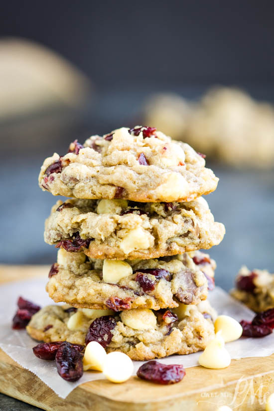 Big bakery-style cookies, Texas Ranger Cookies with Cranberries, has the flavor of the season. These melt-in-your-mouth cookies are super easy to make and insanely delicious! Texas Ranger Cookies