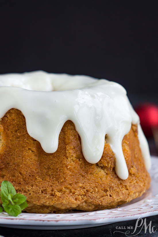 A moist Best Sweet Potato Pound Cake with Cream Cheese Frosting is highlighted by a cinnamon, cloves, and topped with cream cheese glaze.