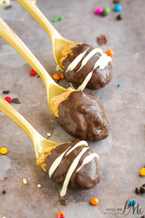 Buckeye Chocolate Peanut Butter Truffle Spoons