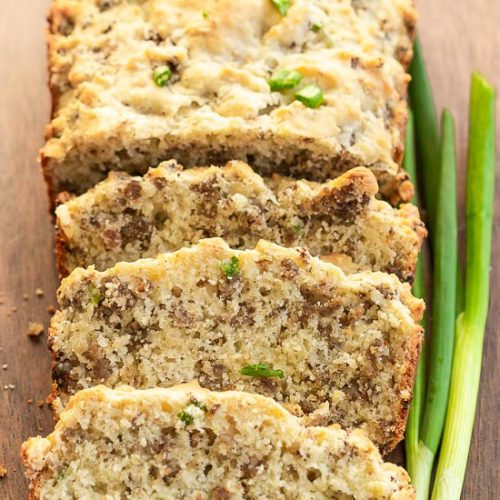 Greek Yogurt Cheesy Sausage Quick Bread Recipe