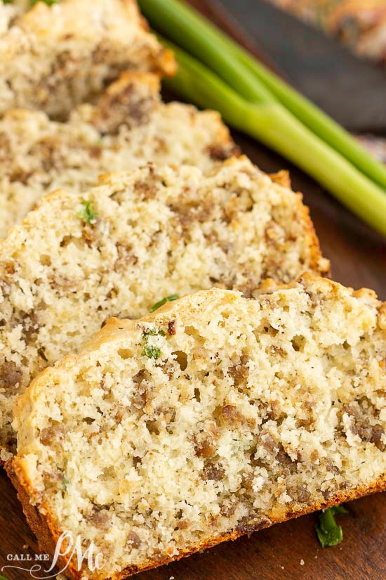   Greek Yogurt Cheesy Sausage Quick Bread 