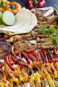 Healthy 20 Minute Chili Lime Sheet Pan Chicken Fajita Recipe