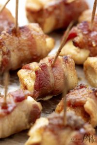OVEN BAKED BACON WRAPPED CHICKEN BITES