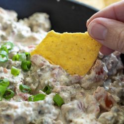 Skillet Sausage Rotel Dip is amazingly addicting and great for any party or celebration.