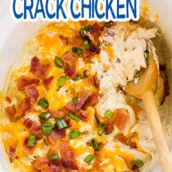 Crock Pot Crack Chicken Recipe an easy 'dump and go' slow cooker recipe! Ten minutes of prep with ingredients you already have & endless meal possibilities. #chicken #slowcooker #crockpot #recipe #bacon #crackchicken