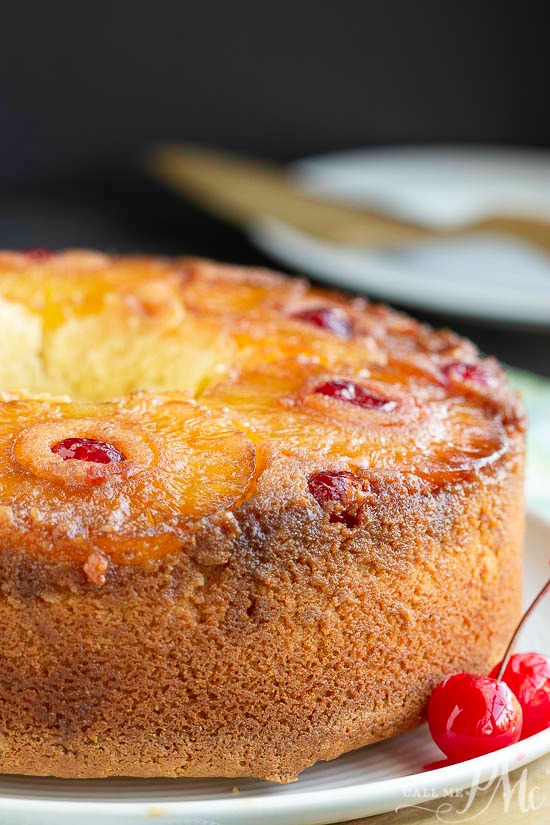 Amaretto Pineapple Upside Down Pound Cake 