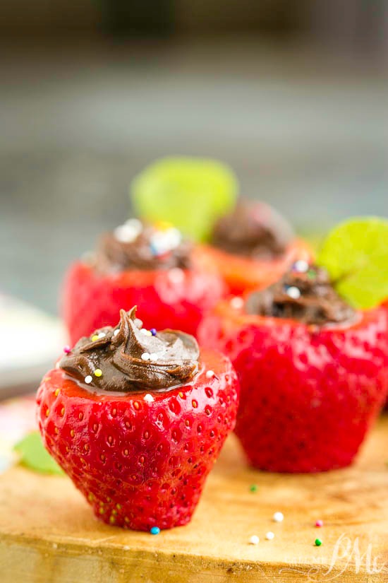 Tasty Chocolate Stuffed Strawberries is an easy-to-make, healthy, delicious dessert or snack recipe that takes just three ingredients to make. #dessert #fruit #chocolate Tasty Chocolate Stuffed Strawberries