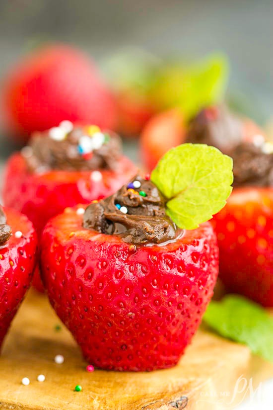 Tasty Chocolate Stuffed Strawberries is an easy-to-make, healthy, delicious dessert or snack recipe that takes just three ingredients to make. #dessert #fruit #chocolate Tasty Chocolate Stuffed Strawberries