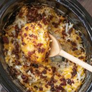 Crock Pot Crack Hash Brown Potatoes, the quintessential comfort food gets an easy and delicious make-over with the addition of Ranch seasoning and bacon.