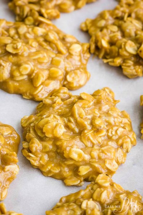  No Bake Peanut Butter Oatmeal Cookies 