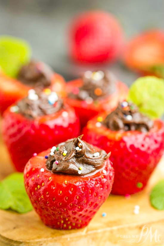 Tasty Chocolate Stuffed Strawberries is an easy-to-make, healthy, delicious dessert or snack recipe that takes just three ingredients to make. #dessert #fruit #chocolate Tasty Chocolate Stuffed Strawberries