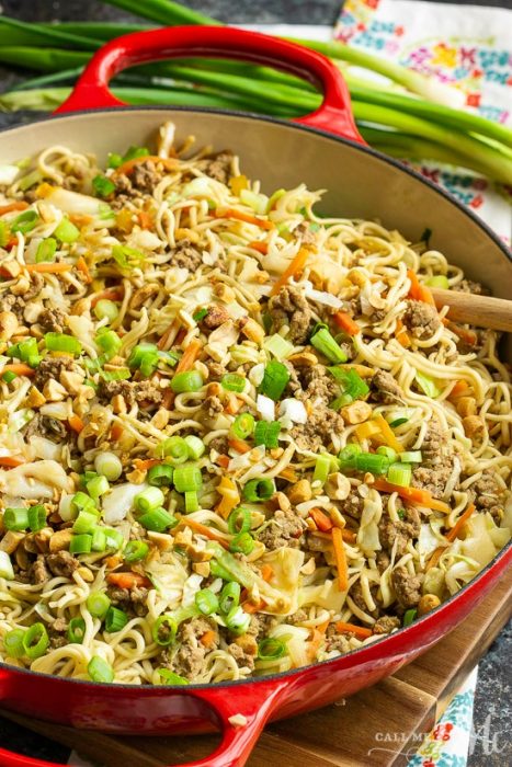 GROUND BEEF MONGOLIAN NOODLES