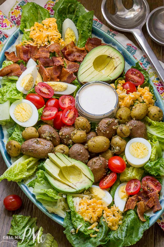 best cobb salad with buttermilk garlic dressing