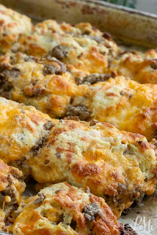 Homemade Sausage Cheddar Biscuits 