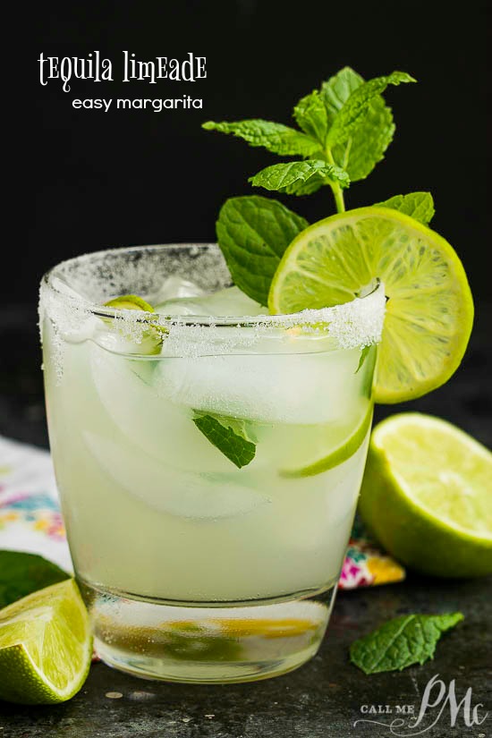 cocktail with mint The drink of summer is here. This party staple, Tequila Limeade Recipe, is a cocktail margarita everyone should know how to whip up!