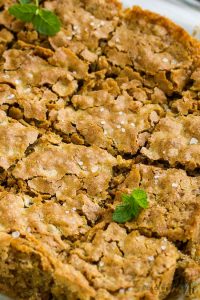 Squares of sweet Alabama pecan bread.