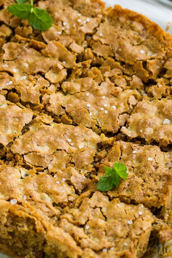 Pecan bread, cut into squares.