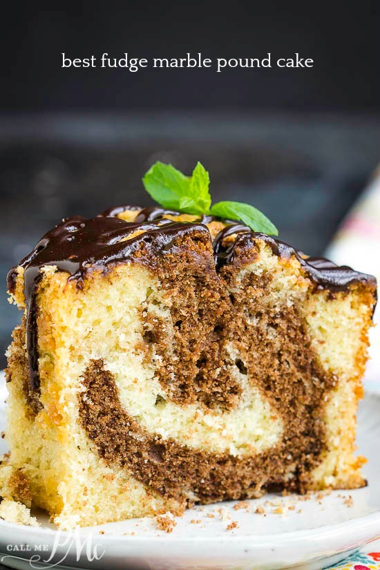 Best Fudge Marble Pound Cake is rich and buttery with the best vanilla and chocolate in every bite!