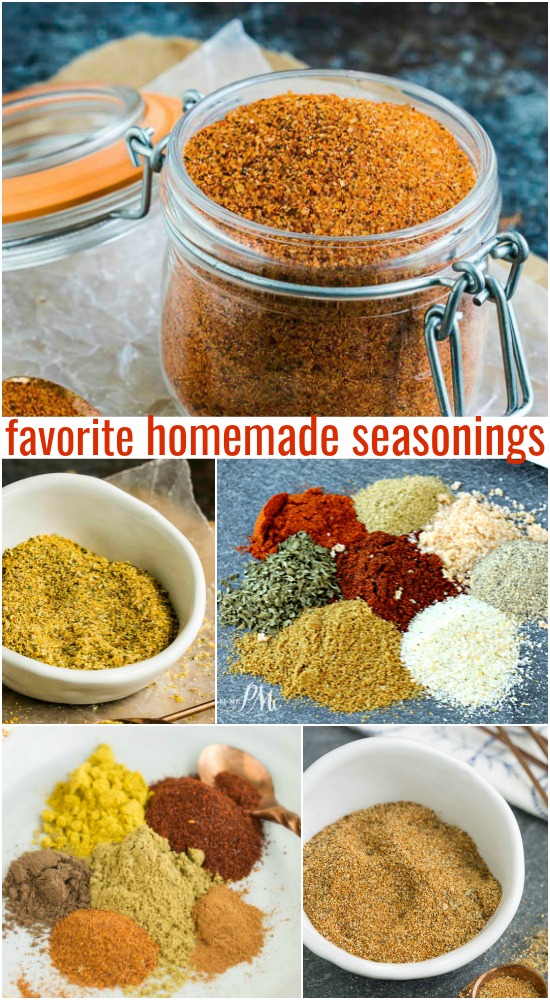 Favorite Homemade Seasonings is a collection of recipes of savory spice mixes for meat and fish.