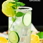 Gin Spiked Cucumber Lemonade is the most easy and delicious boozy recipe to bring to a party. It takes minutes to put together for a deliciously summery cocktail!!