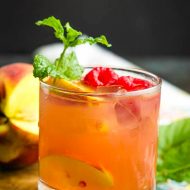 Raspberry Peach Bourbon Smash