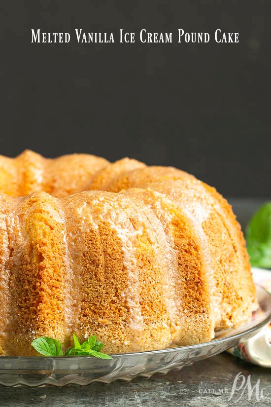 This delicate From Scratch Melted Vanilla Ice Cream Pound Cake is incredibly moist and flavorful. It transports well and makes the perfect recipe for holiday or potluck.