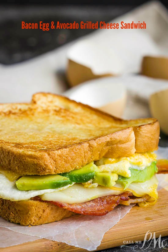 Double Fisted Fried Egg Bacon Avocado Grilled Cheese Sandwich 