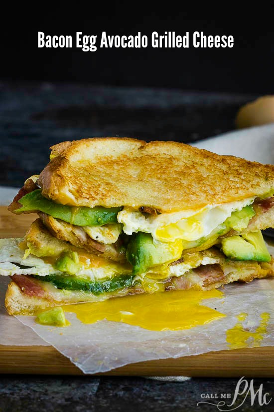 Double Fisted Fried Egg Bacon Avocado Grilled Cheese Sandwich 