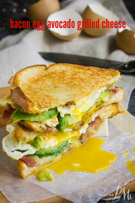 Double Fisted Fried Egg Bacon Avocado Grilled Cheese Sandwich 