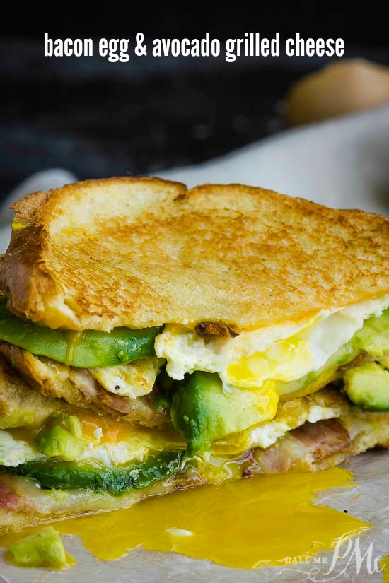 Double Fisted Fried Egg Bacon Avocado Grilled Cheese Sandwich, Grilled Cheese Sandwich with melty cheese, buttery avocado, crispy bacon, and a fried egg! #grilledcheese #sandwich #familyfriends #easyrecipe #recipe #best #fancy #breakfast #lunch #dinner #grownup #howtomake #ultimate Double Fisted Fried Egg Bacon Avocado Grilled Cheese Sandwich