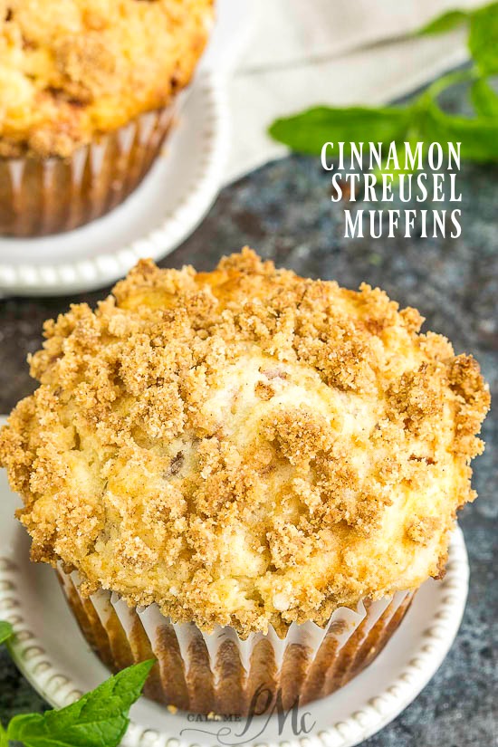 Cinnamon Streusel Muffins are tender, tasty, totally irresistible, and better than bakery muffins. #muffins #breakfast #cinnaomn #baking #homemade #fromscratch #easy #brunch #coffeecake #brownsugar