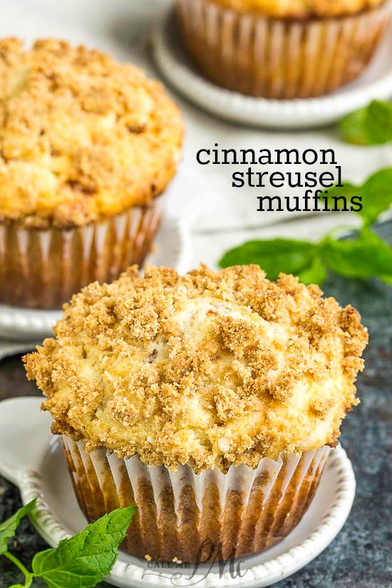 Cinnamon Streusel Muffins are tender, tasty, totally irresistible, and better than bakery muffins. #muffins #breakfast #cinnaomn #baking #homemade #fromscratch #easy #brunch #coffeecake #brownsugar Cinnamon Streusel Muffins