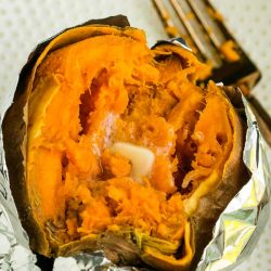 Microwave Baked Sweet Potato