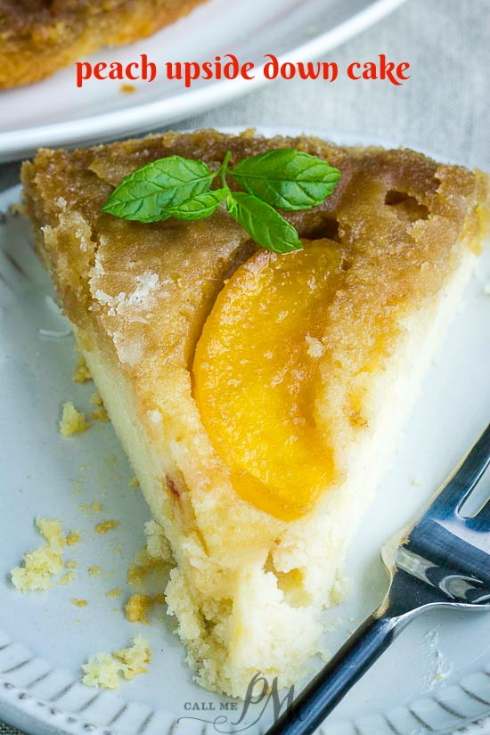 The perfect end-of-summer dessert, Peach Upside Down Cake is bursting with flavor. Easy to make and completely addictive. #cake #dessert #easy #recipe #peach #baking #homemade #comfortfood Perfect for end-of-summer, this dessert is bursting with flavor. Easy to make and completely addictive.