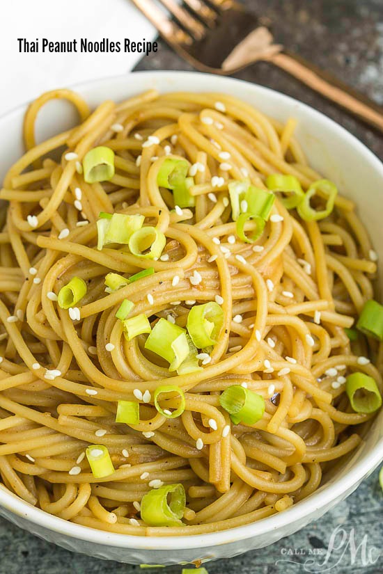 Thai Peanut Noodles Recipe is my go-to when I want a quick and easy dinner with Asian inspired flavors! #pasta #peanutbutter #quickmeal #easymeal #recipe #favoriterecipes Thai Peanut Noodles Recipe is my go-to when I want a quick and easy dinner with Asian inspired flavors!