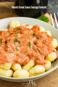 Tomato Cream Sauce Sausage Gnocchi