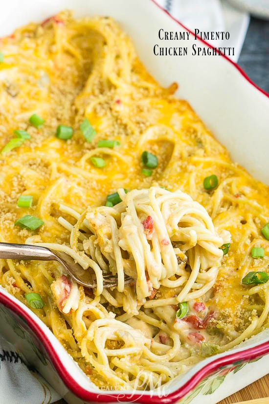 Creamy Pimento Chicken Spaghetti 