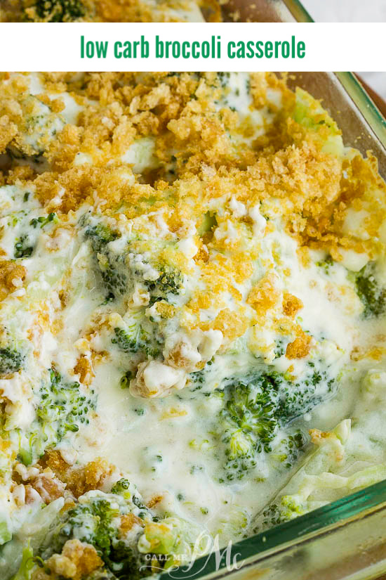 Keto Broccoli Cheese Casserole is a low-carb, keto-friendly, healthy take on your favorite comfort food that the whole family will enjoy. #keto #lowcarb #broccoli #cream #cheese #casserole #porkrinds Keto Broccoli Cheese