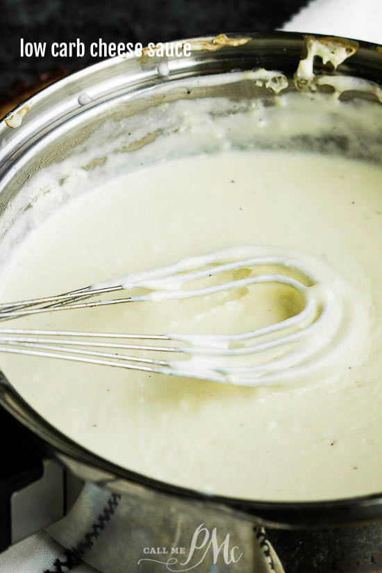 Low Carb Cheese Sauce, a Keto sauce, is a great base sauce. Try it in lasagna and other pasta recipes, gratins, vegetables, chicken, or steak. It's a staple for low-carb eating. #lowcarb #keto #ketodiet #healthyliving #healthyfood #cheese #bechamel