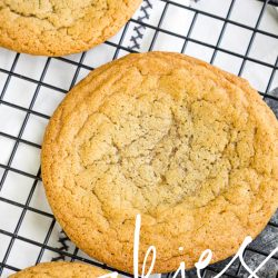 Crunchy around the edges with chewy centers, Browned Butter Brown Sugar Cookie Recipe is packed full of flavor! Cookie perfection! #brownsugar #brownbutter #cookies #recipe #fromscratch #homemade